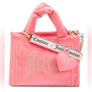 💕🔹️Juicy Couture 🔹️Pink Velour Big Spender Mini Tote Handbag